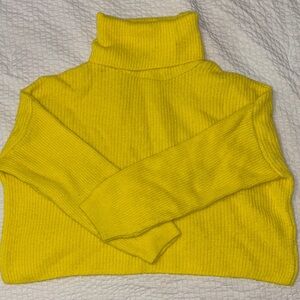 Cropped Yellow Turtleneck Sweater | Very Lightly Worn